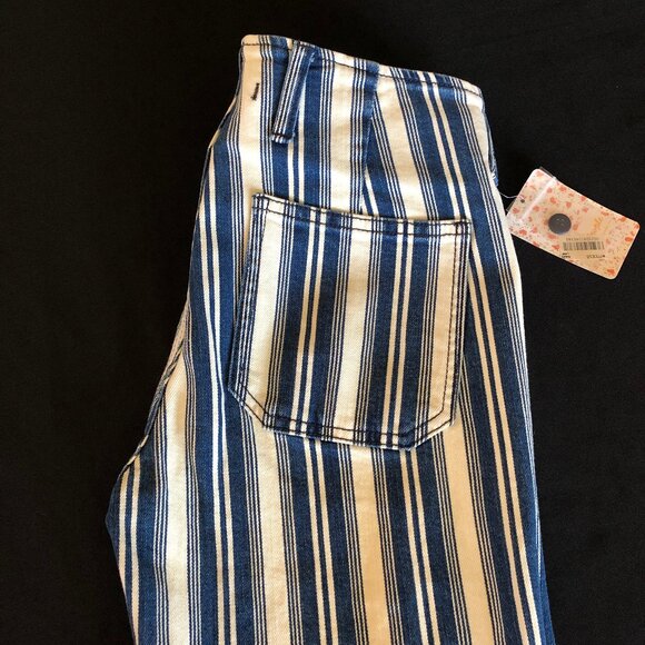 NWT Free People Jolene Hip Hugger Striped Flare Sz 27 - Picture 9 of 16